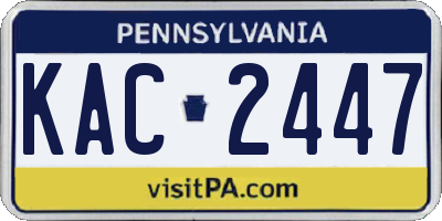 PA license plate KAC2447