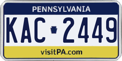 PA license plate KAC2449