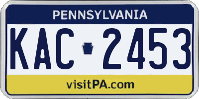 PA license plate KAC2453