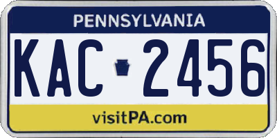 PA license plate KAC2456