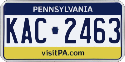 PA license plate KAC2463