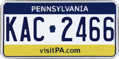 PA license plate KAC2466