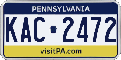 PA license plate KAC2472