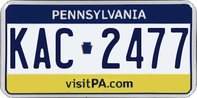 PA license plate KAC2477