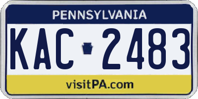 PA license plate KAC2483