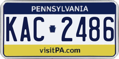 PA license plate KAC2486