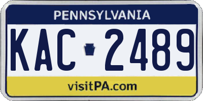 PA license plate KAC2489