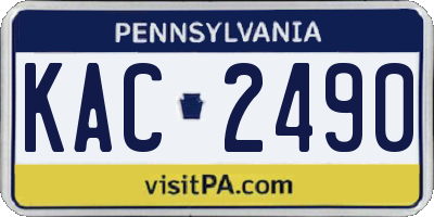 PA license plate KAC2490