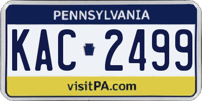 PA license plate KAC2499
