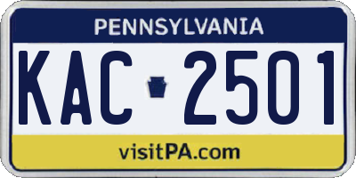 PA license plate KAC2501