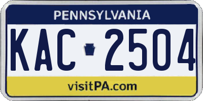 PA license plate KAC2504