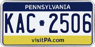 PA license plate KAC2506