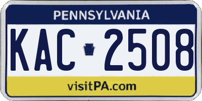 PA license plate KAC2508