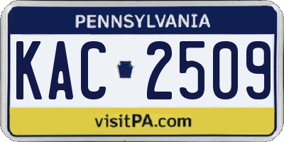 PA license plate KAC2509
