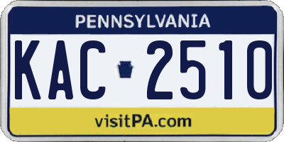 PA license plate KAC2510