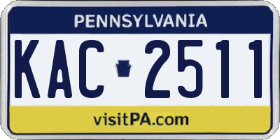PA license plate KAC2511