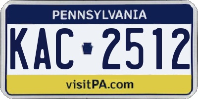 PA license plate KAC2512