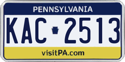 PA license plate KAC2513