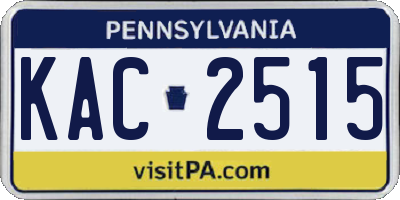 PA license plate KAC2515