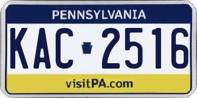 PA license plate KAC2516