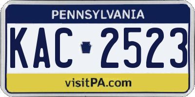 PA license plate KAC2523