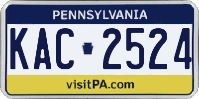 PA license plate KAC2524