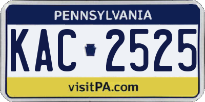 PA license plate KAC2525