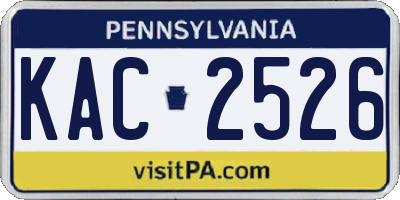 PA license plate KAC2526