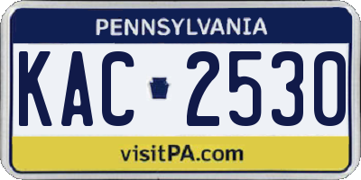 PA license plate KAC2530