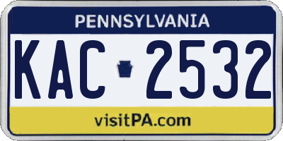 PA license plate KAC2532