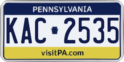 PA license plate KAC2535