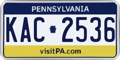 PA license plate KAC2536