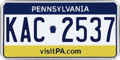 PA license plate KAC2537