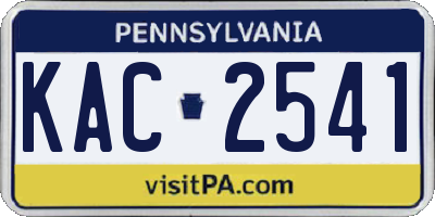 PA license plate KAC2541