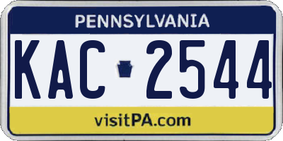 PA license plate KAC2544