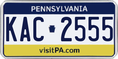 PA license plate KAC2555