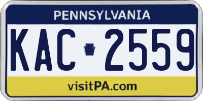PA license plate KAC2559
