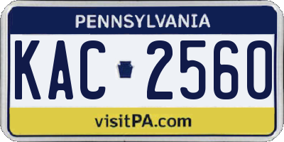 PA license plate KAC2560
