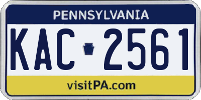 PA license plate KAC2561