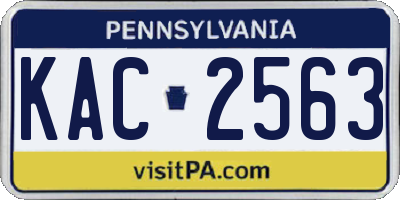 PA license plate KAC2563