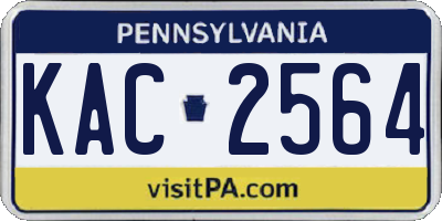 PA license plate KAC2564