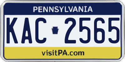 PA license plate KAC2565