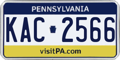PA license plate KAC2566