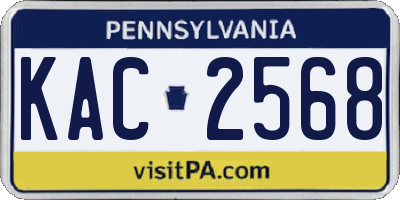 PA license plate KAC2568