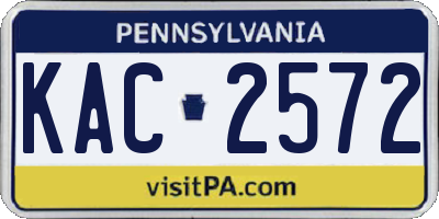 PA license plate KAC2572
