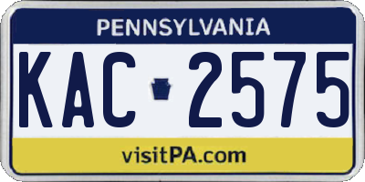 PA license plate KAC2575
