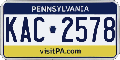 PA license plate KAC2578