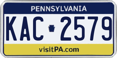 PA license plate KAC2579