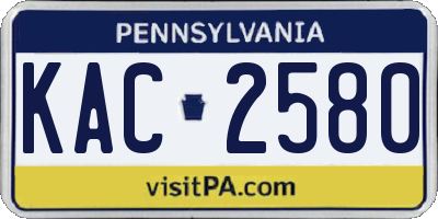 PA license plate KAC2580