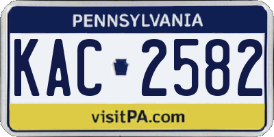 PA license plate KAC2582